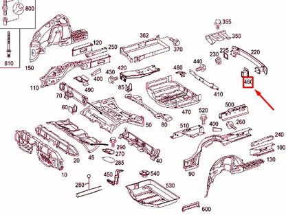 NEW MERCEDES-BENZ E W211 REAR END FLOOR LEFT REINFORCEMENT A2116105725 ORIGINAL