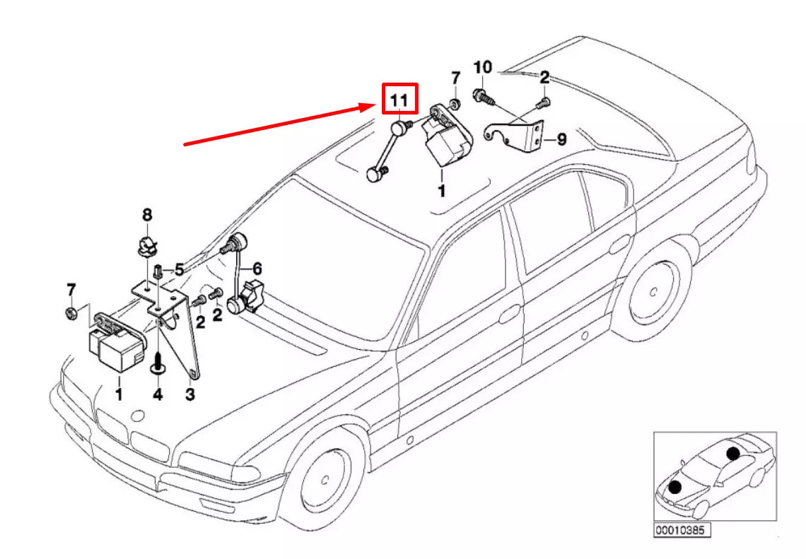 NEW BMW 7 E38 HEADLIGHT REAR ANGLE JOIN 1183089 63121183089 ORIGINAL
