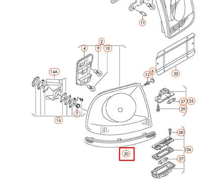 NEW VW TOUAREG 7L REAR BUMPER L AND R REFLECTOR KIT 7L6945106A 7L6945105A