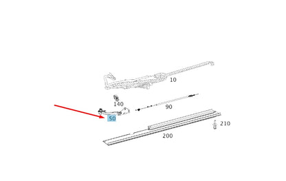 NEW MB SPRINTER W907 RIGHT LOAD SLIDING DOOR CARRIAGE A9077604100 ORIGINAL
