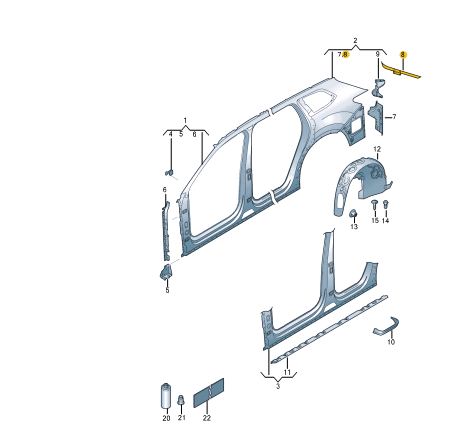 new volkswagen touareg cr7 insert plate for side section 760810646 original