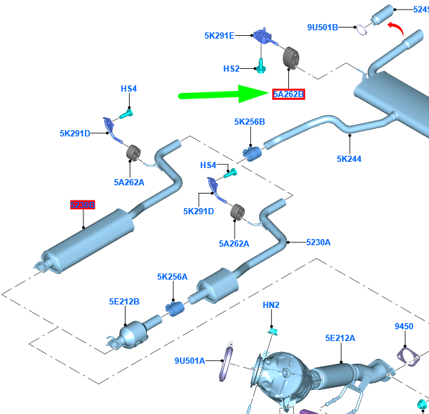 new ford focus mk4 c519 exhaust system rubber insulator 1820343 original