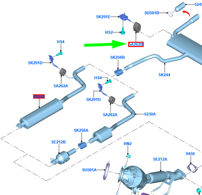 new ford focus mk4 c519 exhaust system rubber insulator 1820343 original