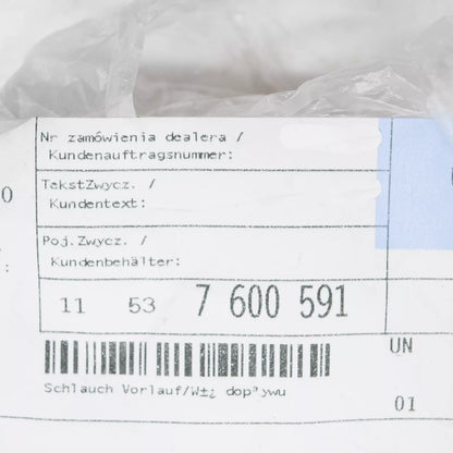 NEW BMW 1 F20 TURBOCHARGER FEED INLET PIPE 11537600591 7600591 ORIGINAL