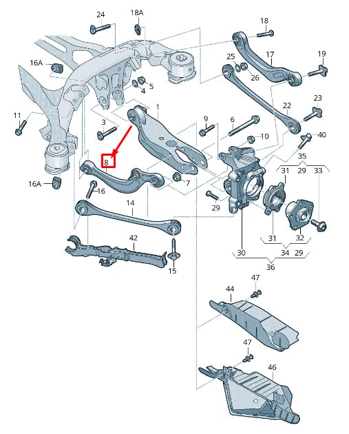 NEW AUDI A8 4N FRONT UPPER CONTROL ARM 4N0505323C