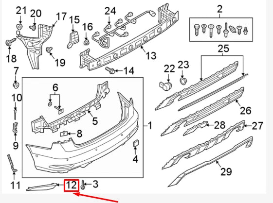 NEW AUDI A3 8V REAR LEFT BUMPER REFLECTOR 8V5945105D ORIGINAL
