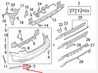 NEW AUDI A3 8V REAR LEFT BUMPER REFLECTOR 8V5945105D ORIGINAL