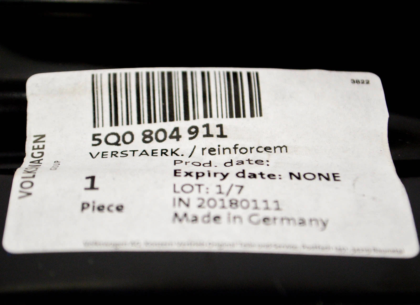 NEW AUDI A3 S3 8V LEFT COWL EXTENSION FILLER PLATE 5Q0804911 ORIGINAL