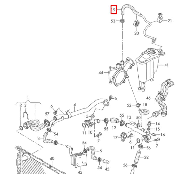 NEW AUDI A5 8T3 EXPANSION TANK RESERVOIR TANK HOSE 8K0121081T ORIGINAL