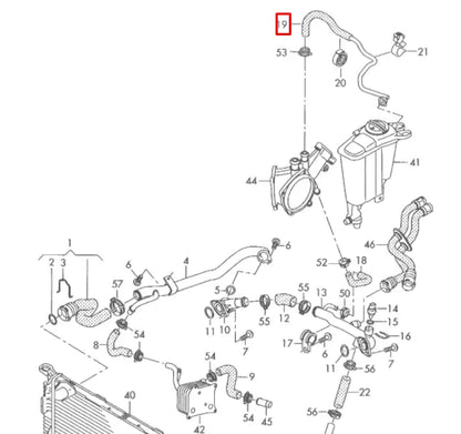 NEW AUDI A5 8T3 EXPANSION TANK RESERVOIR TANK HOSE 8K0121081T ORIGINAL