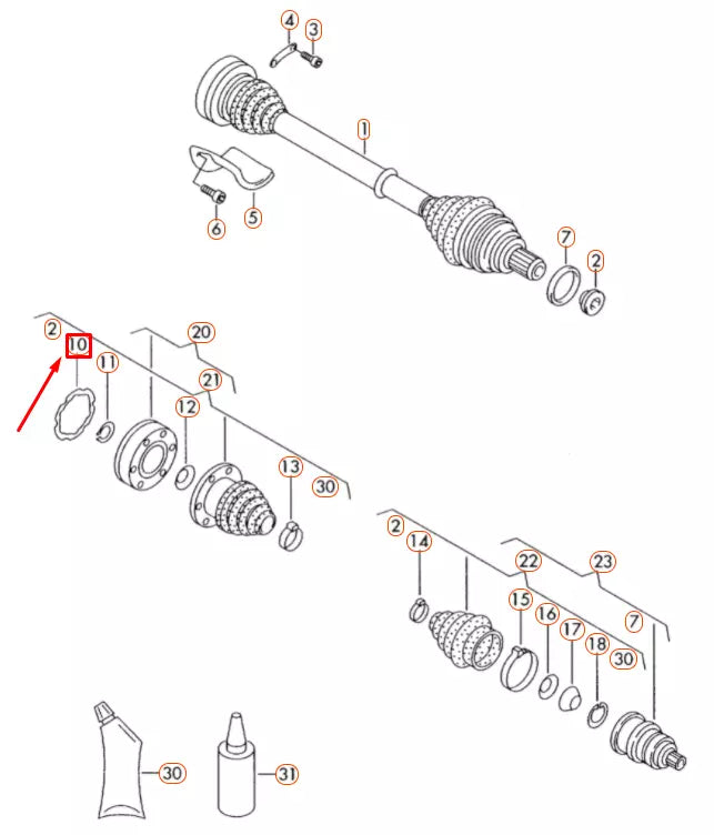 NEW AUDI A1 MK1 FRONT DRIVE SHAFT SEALING GASKET 8D0407309A ORIGINAL