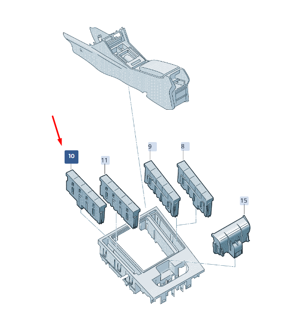 new skoda superb mk3 console left control panel lhd 3v1927238liha original