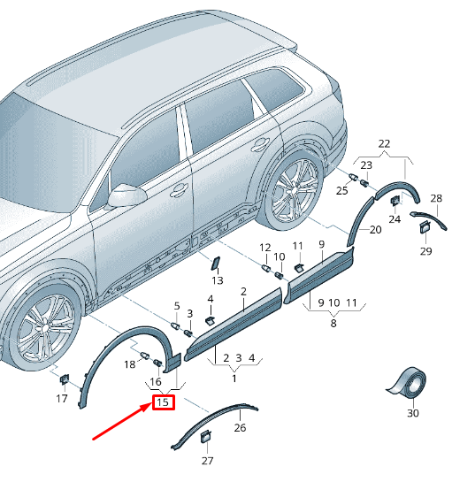 new audi q7 4m front right wheel cover 4m0853718 4w3 4m08537184w3 original
