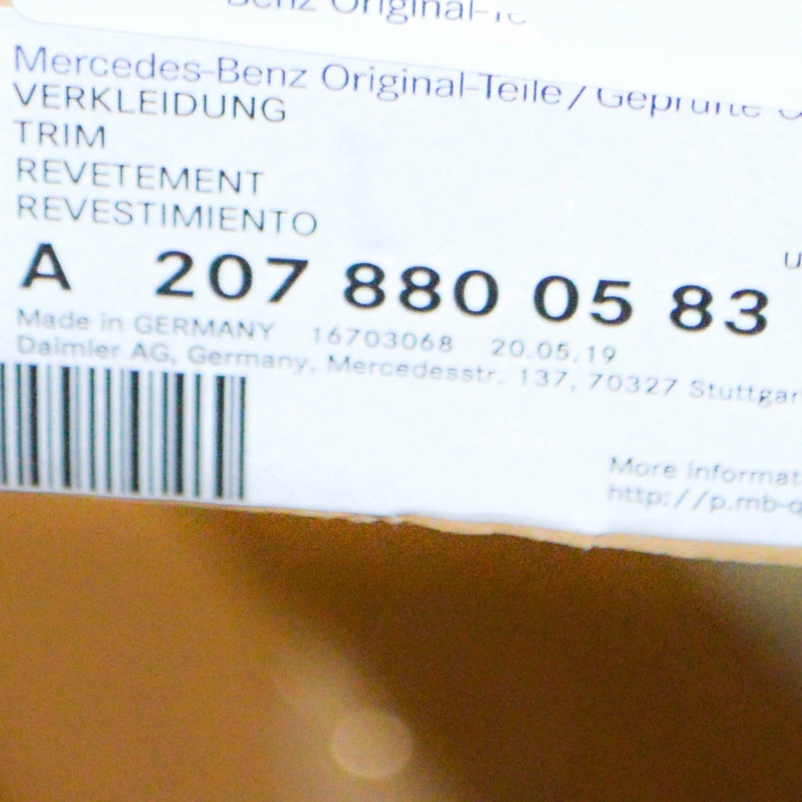 NEW MERCEDES-BENZ E-CLASS COUPE C207 GRILLE TOP PANEL A2078800583 ORIGINAL