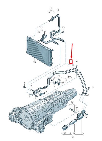 new audi a4 avant b8 gearbox oil pressure pipe 8k0317818dl original