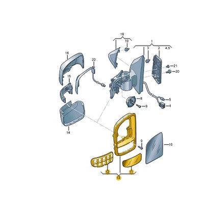 NEW VOLKSWAGEN CRAFTER SZ RIGHT SIDE WING FRAME W MIRROR 7C08985549B9 ORIGINAL