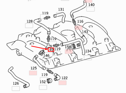 NEW MERCEDES BENZ W124 Y SHAPE AIR BREATHER HOSE CONNECTOR A1190940312 ORIGINAL