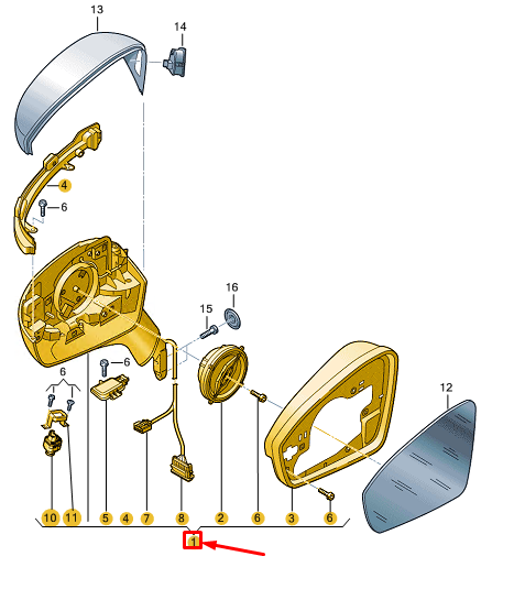new vw id.4 e21 front right side wing mirror 11c857508af9b9 original