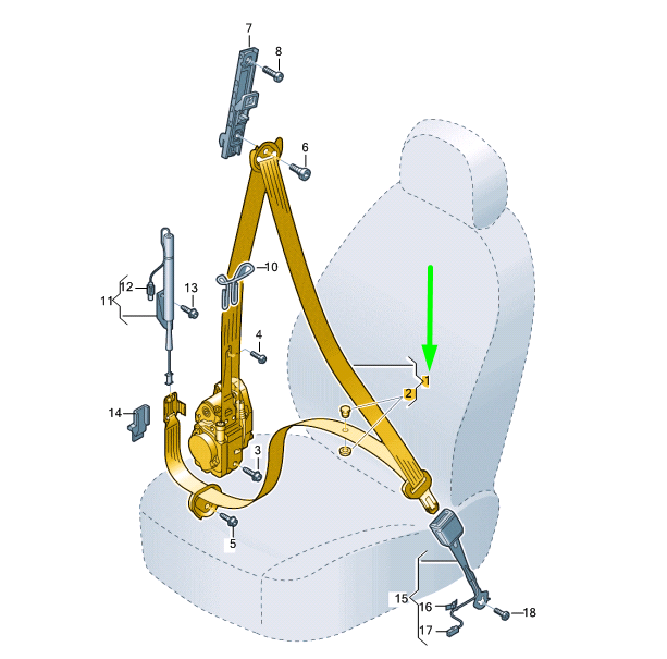 new audi q7 4m front left seat belt rhd 4m0857705acv04 original