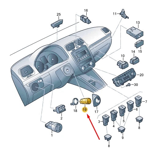 NEW VOLKSWAGEN EOS START / STOP SWITCH 5K0959839BL88 ORIGINAL
