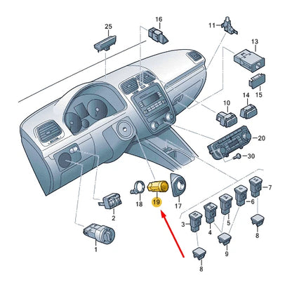 NEW VOLKSWAGEN EOS START / STOP SWITCH 5K0959839BL88 ORIGINAL