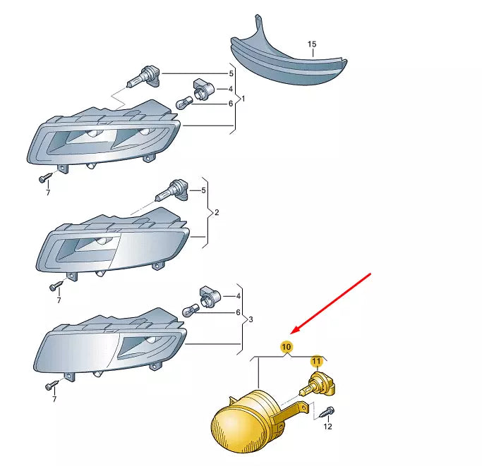 NEW VW POLO 6R MK5 FRONT RIGHT FOG LIGHT 6C0941700 ORIGINAL