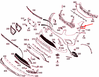 NEW MERCEDES-BENZ GLC C253 FRONT LEFT BUMPER BASIC MOUNTING A2538850765 ORIGINAL