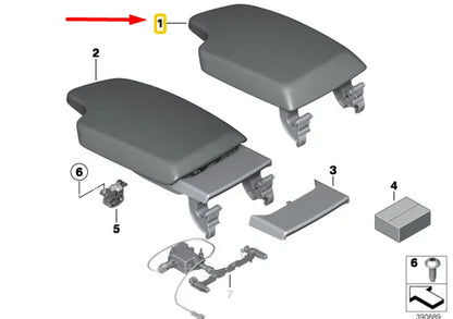 NEW BMW 3 F30 CENTRE CONSOLE ARMREST COVER LHD 51169285133 9285133 ORIGINAL