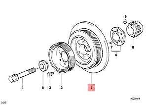 NEW BMW 3 E36 1.6I VIBRATION DAMPER PULLEY 11231743305 ORIGINAL