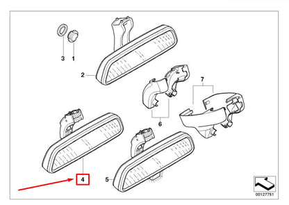 NEW BMW 7 E38 INTERIOR REAR VIEW MIRROR 51169218046 9218046 ORIGINAL