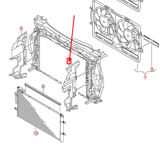 new audi q3 8u radiator left air guide 8u0121283d original