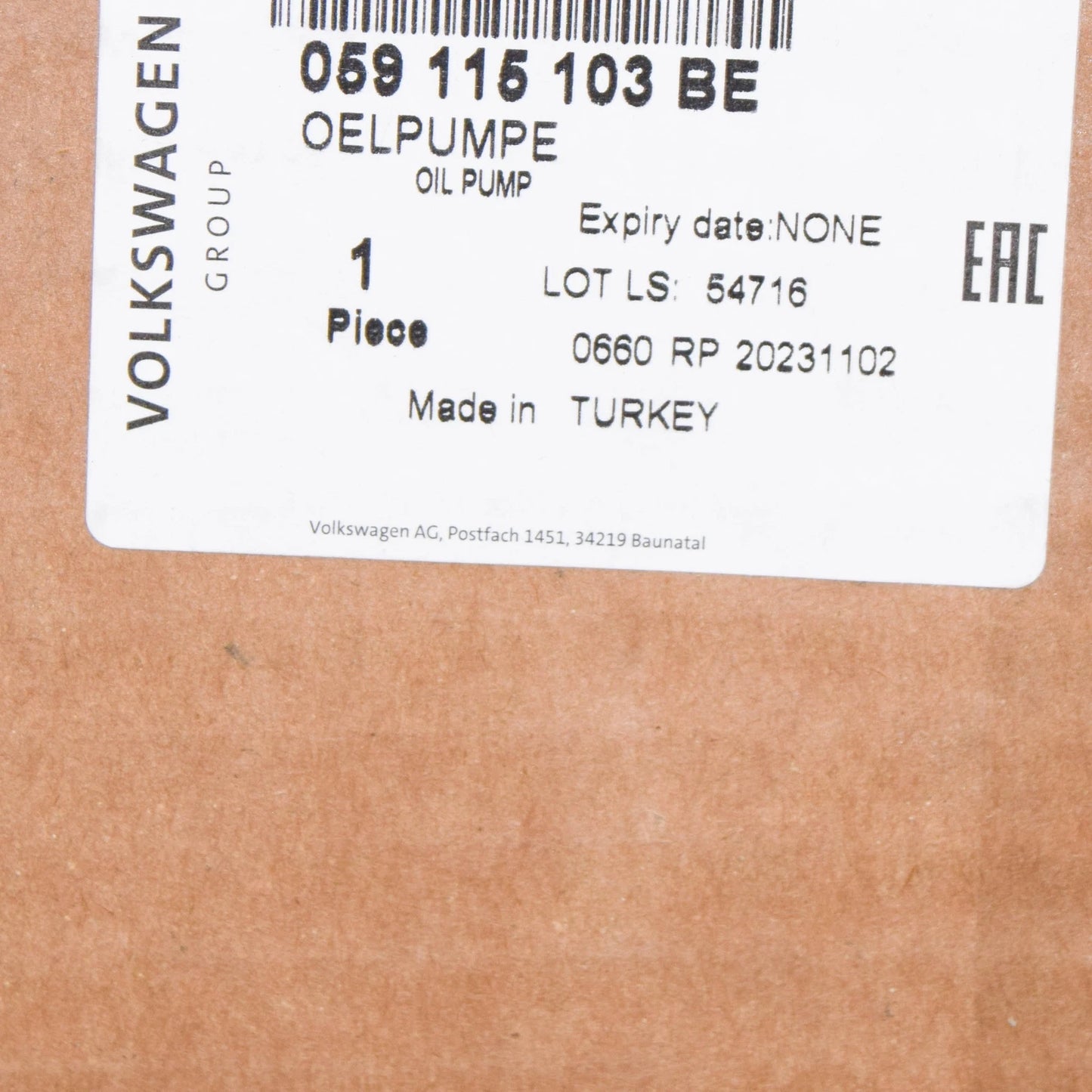 NEW AUDI A6 AVANT C7 ENGINE OIL PUMP 059115103BE ORIGINAL