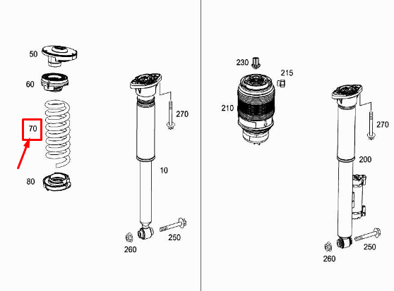 new mercedes-benz c w205 rear coil spring a2053241604 original