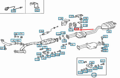 NEW MERCEDES-BENZ S W140 CENTRAL MUFFLER SUSPENSION RING A1404920244 ORIGINAL