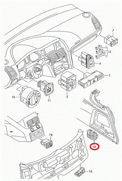 NEW AUDI Q7 4L LOADING EDGE LOWERING BUTTONS 4L0959511B5PR 4L0959511B