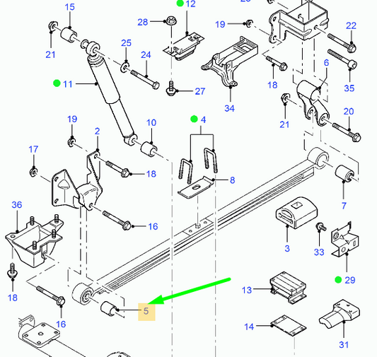 new ford transit mk6 rear leaf spring eye bush 1749786 yc1j-5781-ac original