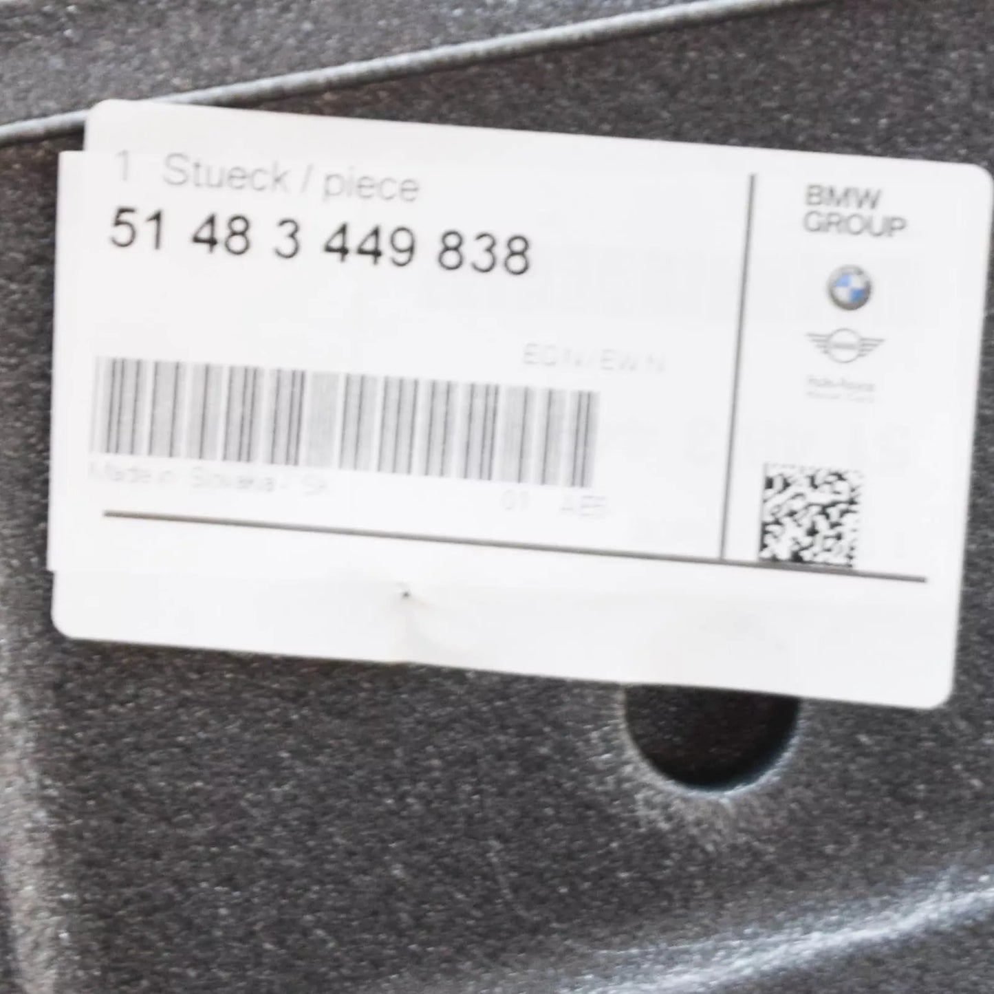 NEW BMW X3 E83 FRONT RIGHT DOOR SOUND INSULATION 51483449838 3449838 ORIGINAL