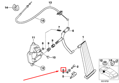new bmw 3 e46 throttle gas acceler. pedal stop cover 1156142 35411156142