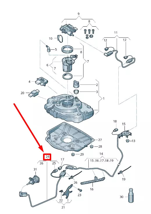NEW VW TOURAN 5T1 #REDUCTION AGENT SUPPLY LINE 7P0131984A ORIGINAL