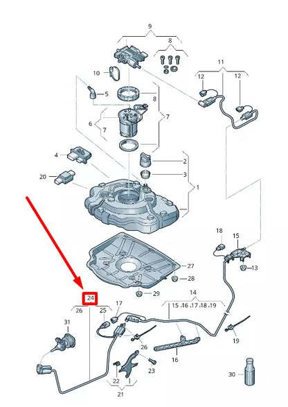 NEW VW TOURAN 5T1 #REDUCTION AGENT SUPPLY LINE 7P0131984A ORIGINAL