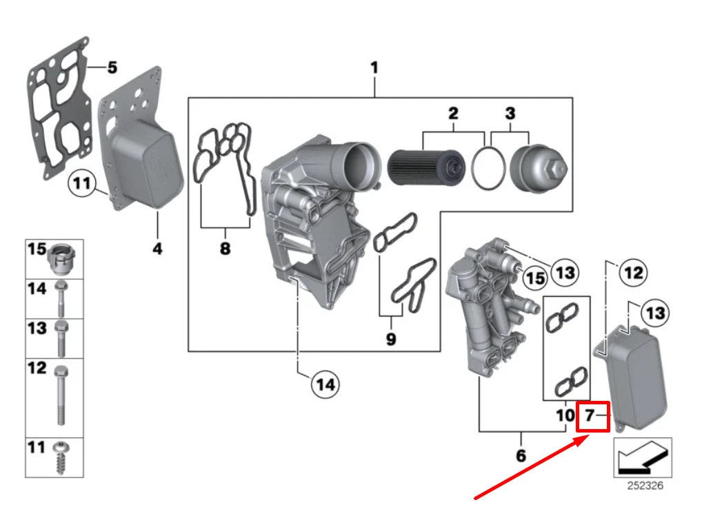 NEW BMW 3 F30 ENGINE OIL COOLER 11428507627 8507627 ORIGINAL