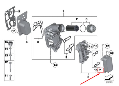 NEW BMW 3 F30 ENGINE OIL COOLER 11428507627 8507627 ORIGINAL