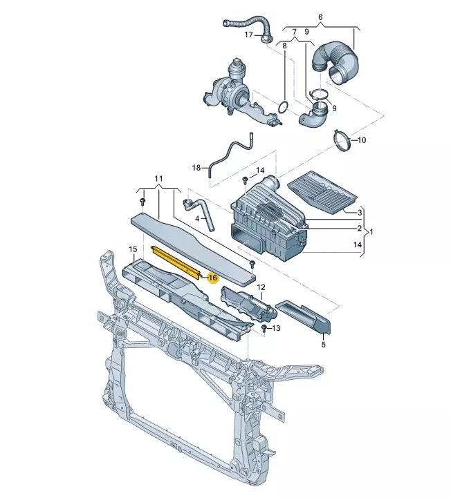 NEW VOLKSWAGEN ARTEON 3H7 INTAKE AIR GUIDE DUCT FLAP 5Q0129747B ORIGINAL