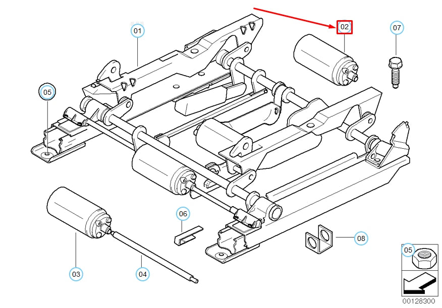 NEW BMW Z3 E36 FRONT LEFT VERTICAL SEAT ADJUSTER MOTOR 67318398809 ORIGINAL