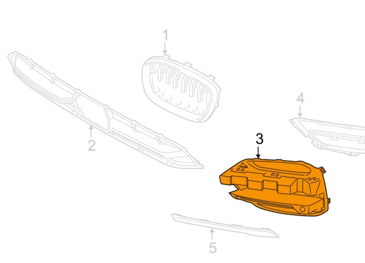 NEW BMW X3 G01 FRONT BUMPER LEFT OUTER GRILLE 51117420871 7420871 ORIGINAL