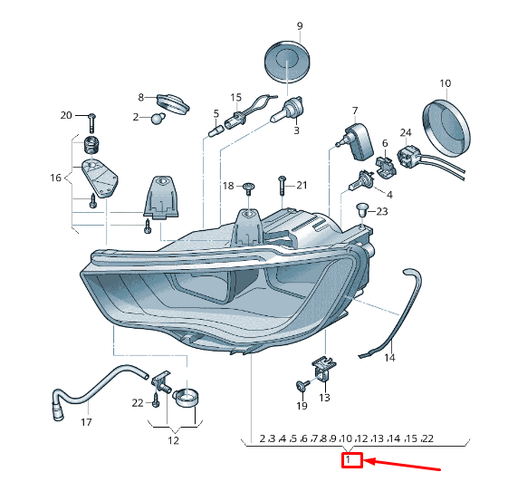 new audi a3 sportback 8v front right headlight rhd 8v0941004a original