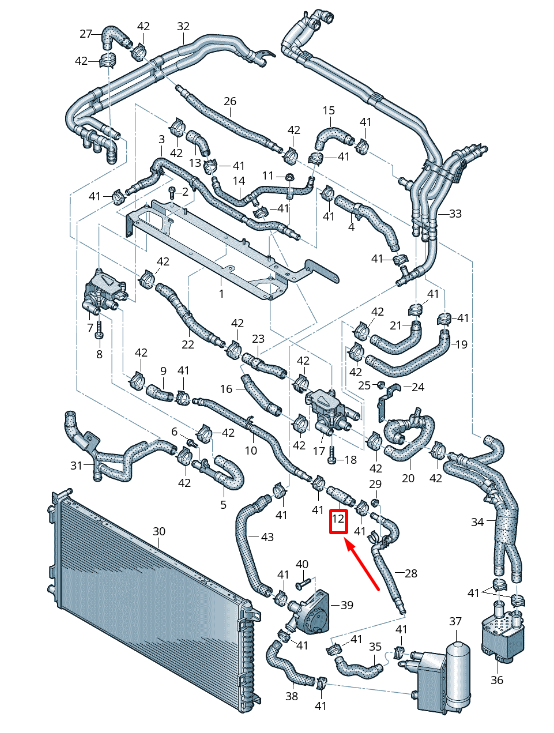 new audi e-tron gen engine coolant hose 4ke819374b original