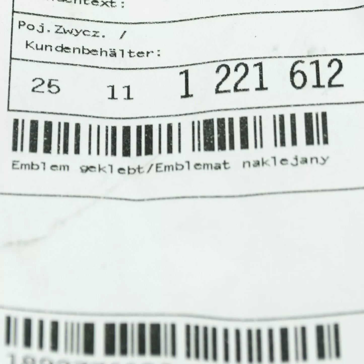 NEW BMW 3 E30 M-TECHNIK GEAR SHIFT KNOB EMBLEM LOGO 25111221612 ORIGINAL