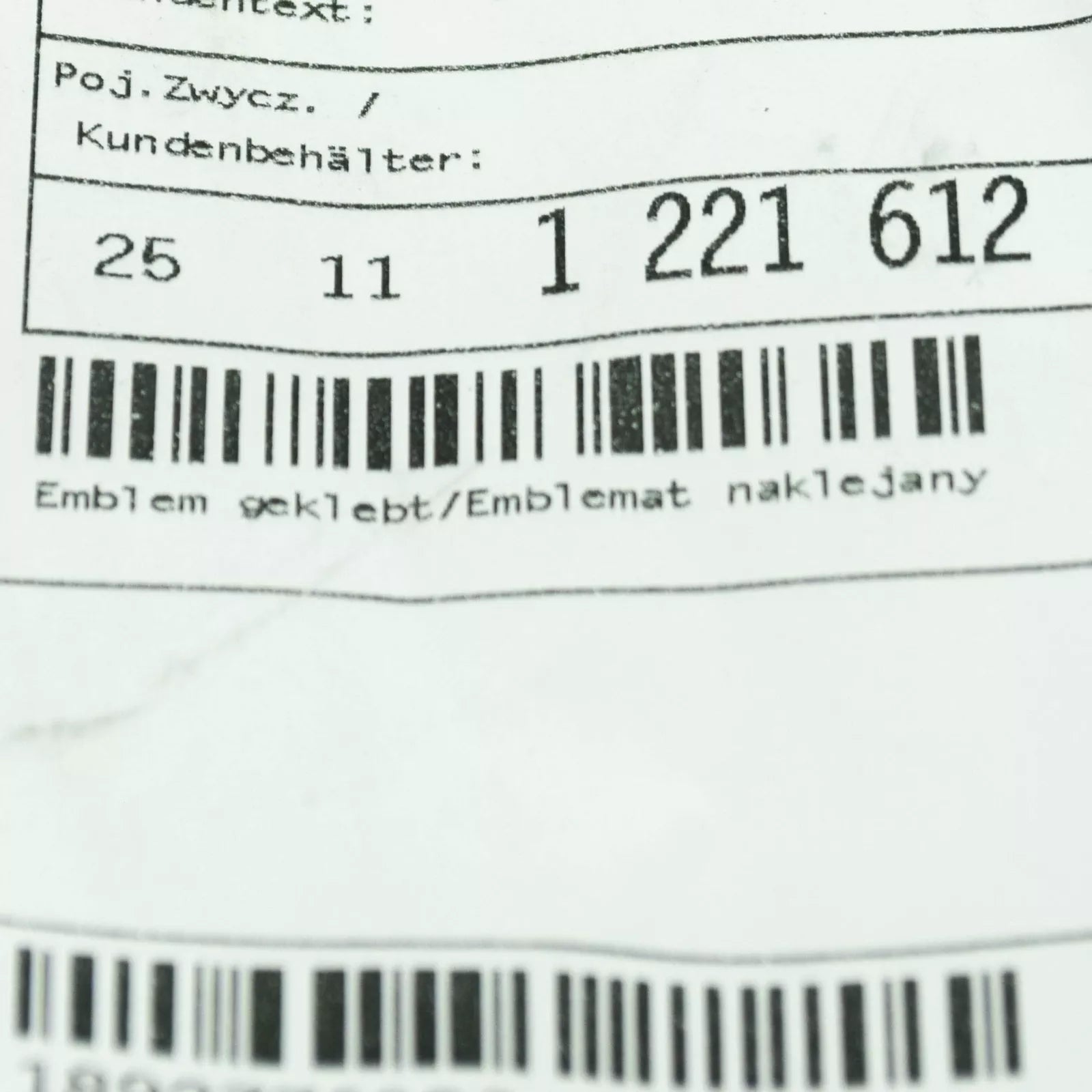 NEW BMW 3 E30 M-TECHNIK GEAR SHIFT KNOB EMBLEM LOGO 25111221612 ORIGINAL