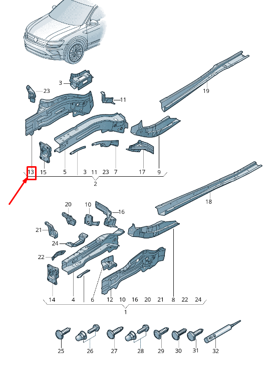 new skoda kodiaq ns front right slide member cover plate 5qa803108 original